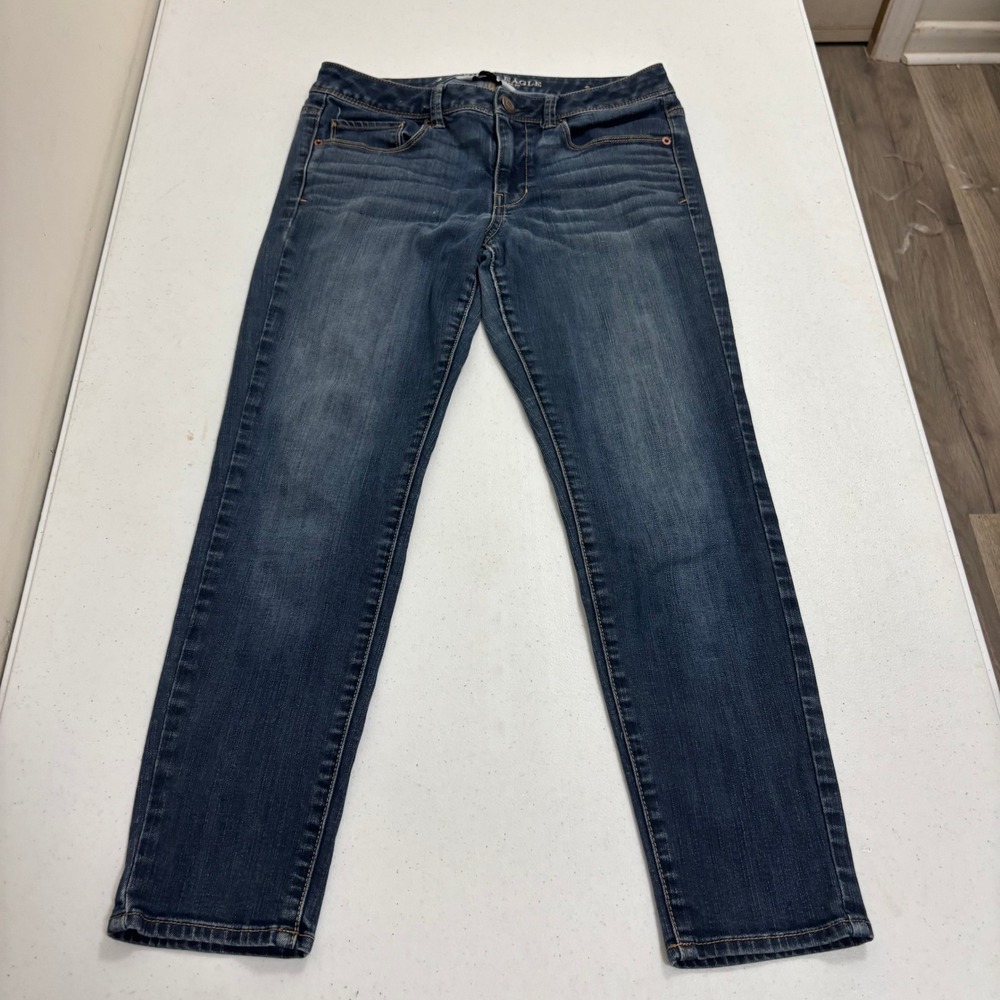 American Eagle Super Stretch Skinny Jeans Dark Wash Blue Size 8 Short 7451